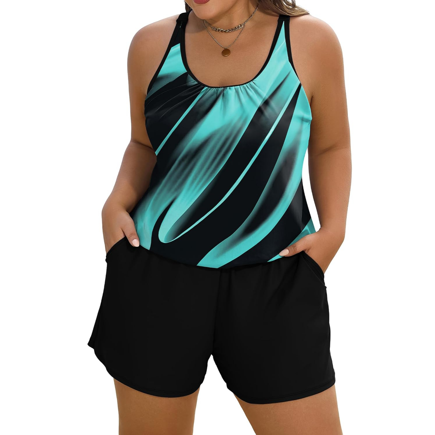 One Piece Swim Romper With Pockets For Women