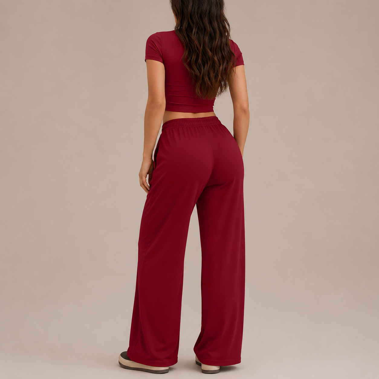 2 Piece Summer Lounge Set With Wide Length Pants For Women