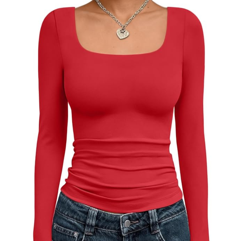 Womens Long Sleeve Shirts Crop Tops Fall Fashion
