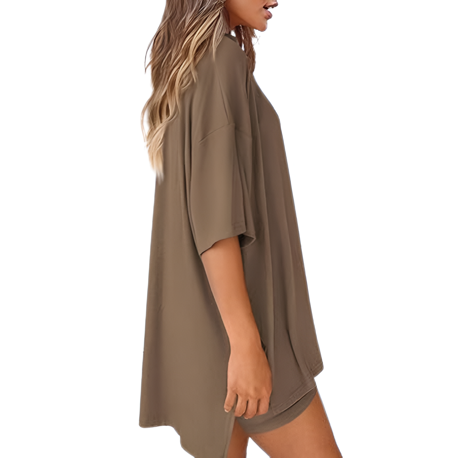 Two Piece Lounge Sets For Women With Oversized T Shirt And Biker Shorts