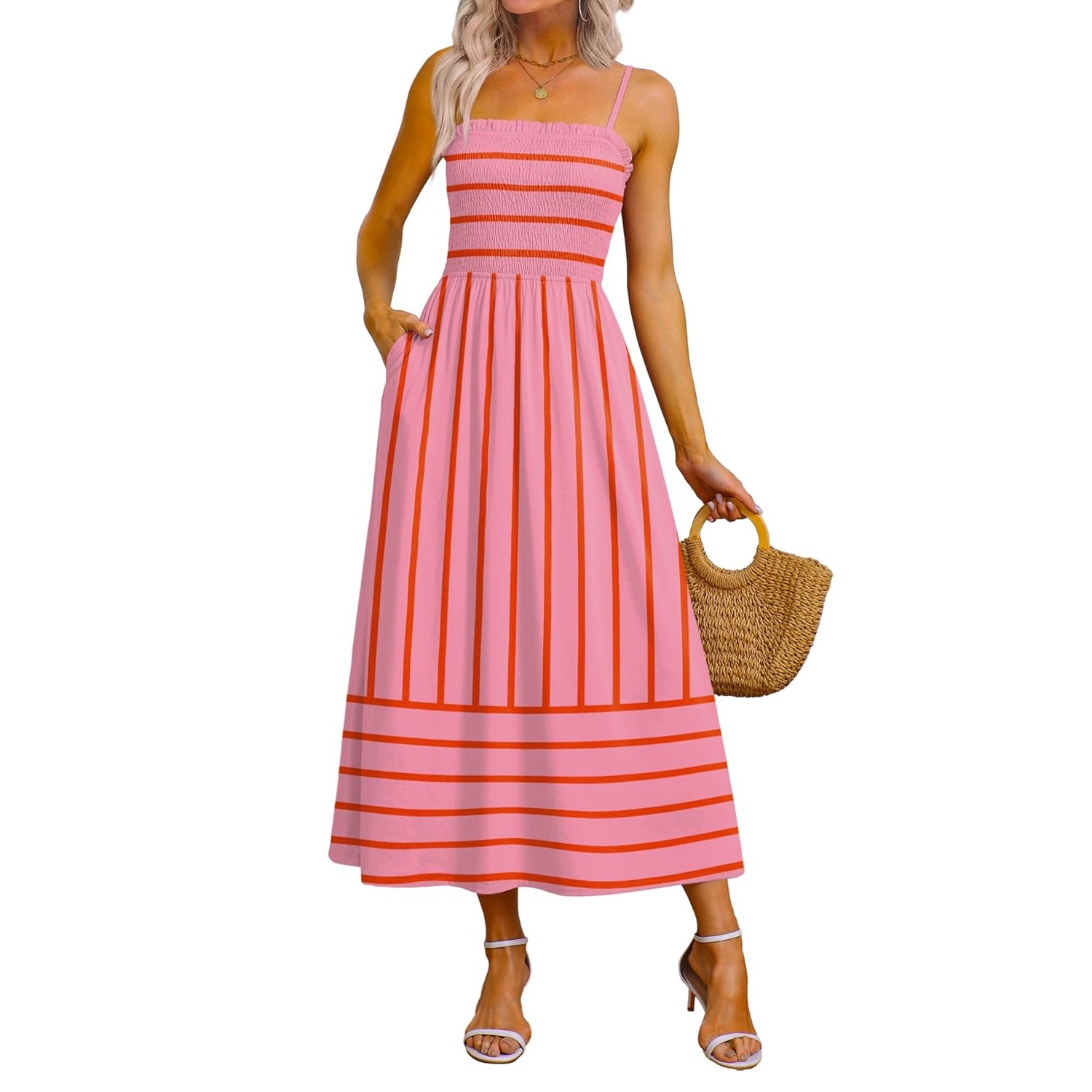 Spaghetti Strap Maxi Sundress With Pockets