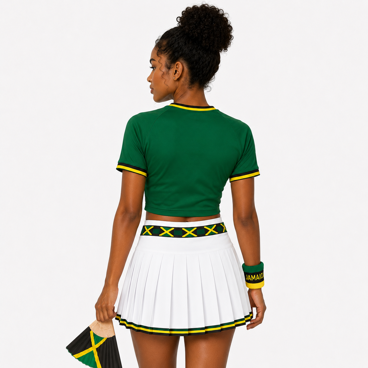 FIFA 2026 Jamaica Football Themed Two Piece Skirt Set For Women