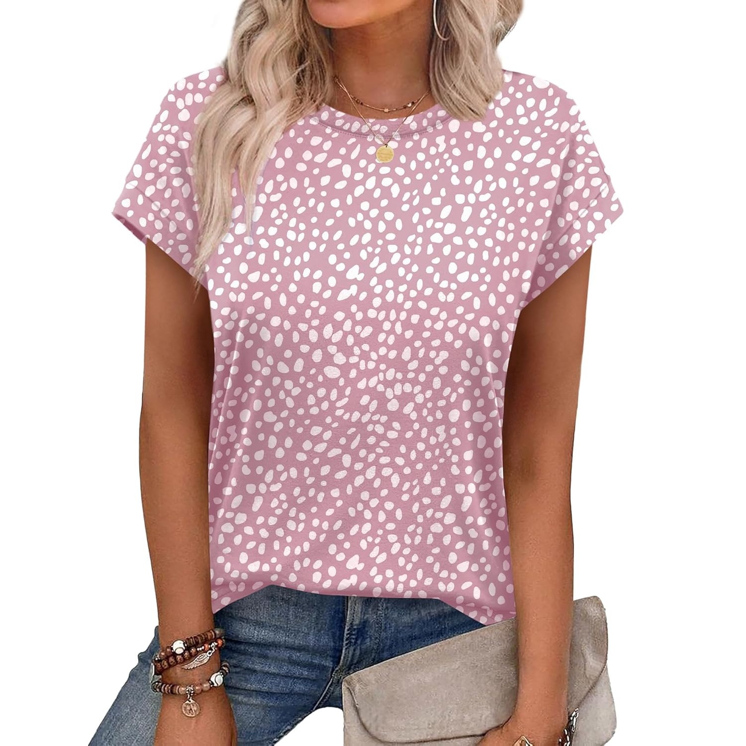 Loose Fit Summer Short Sleeve Shirts For Women