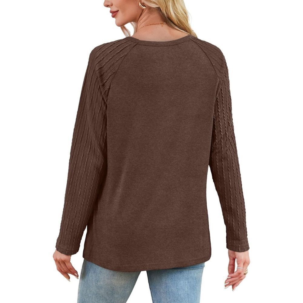 Long Sleeve Shirts for Women's Crewneck Oversized Sweatshirt Tunic Tops