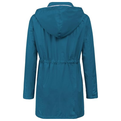 Waterproof Long Hooded Trench Coat Lined Windbreaker Travel Jacket