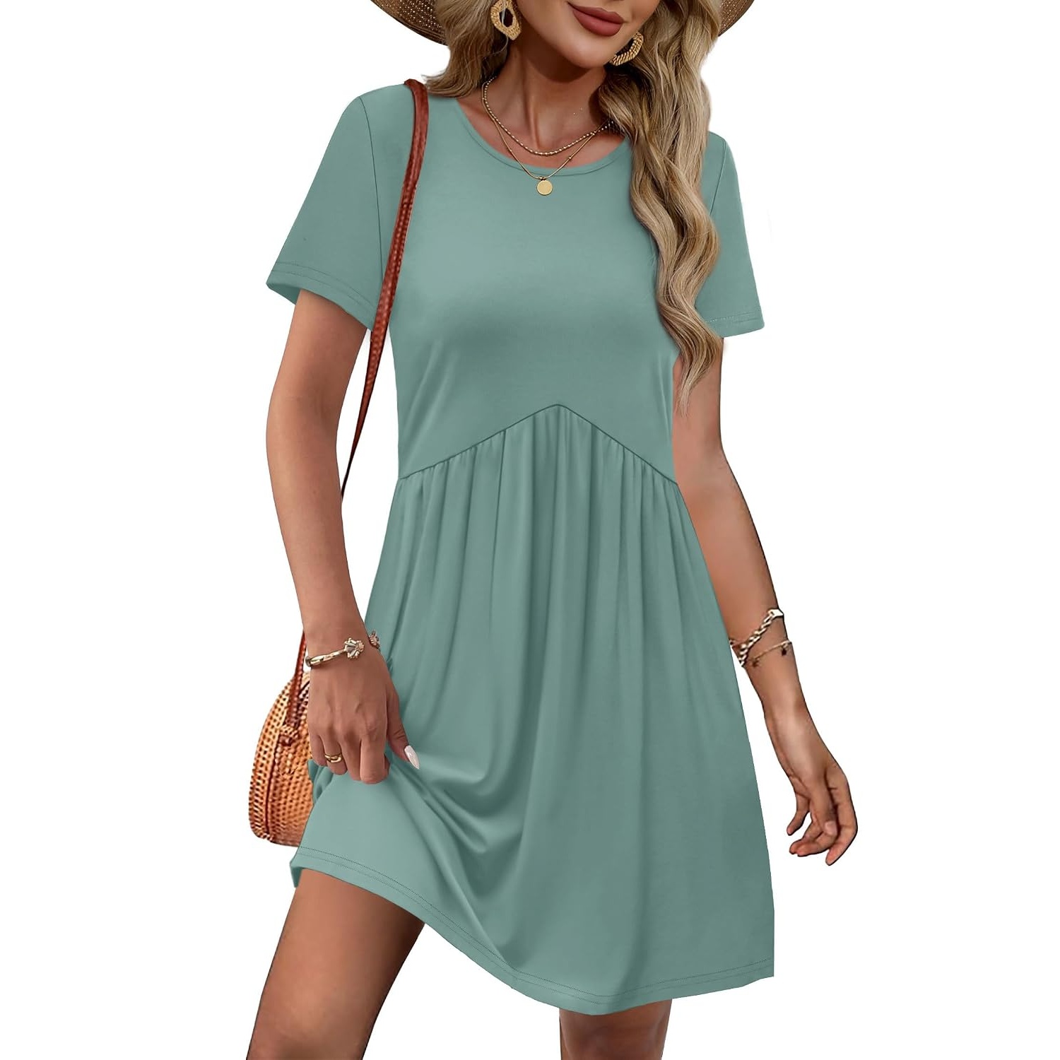 Casual Spring Empire Maternity Short Sleeve Dress For Women
