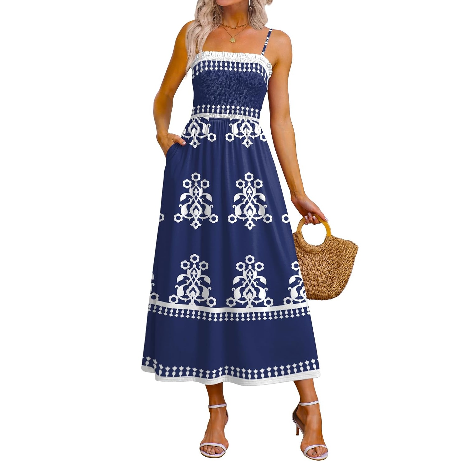Spaghetti Strap Maxi Sundress With Pockets