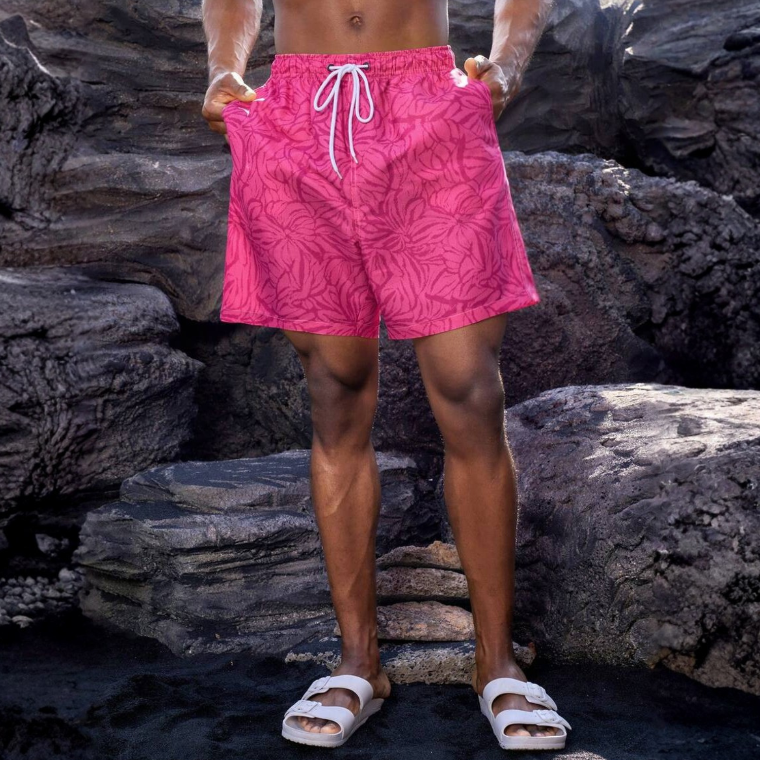 Striped Couple Swimwear For Men Beach Shorts And Women Swimsuit Set