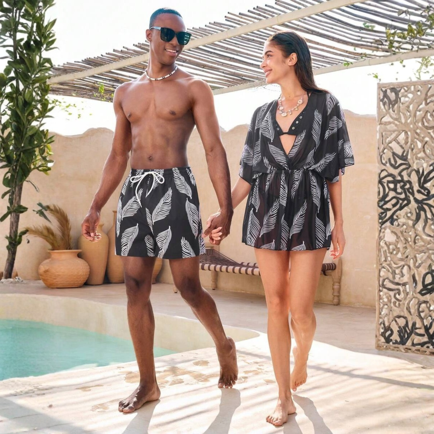 Matching Bathing Suits For Women And Man Couples Beach Wear