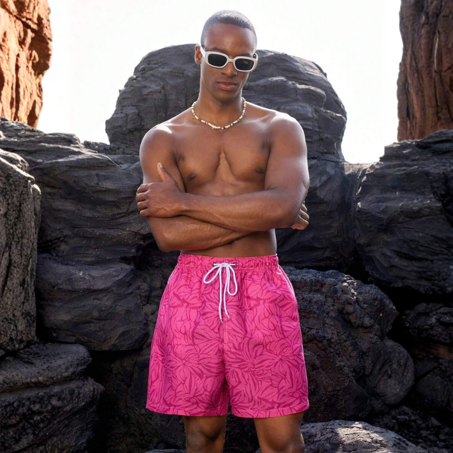 Striped Couple Swimwear For Men Beach Shorts And Women Swimsuit Set