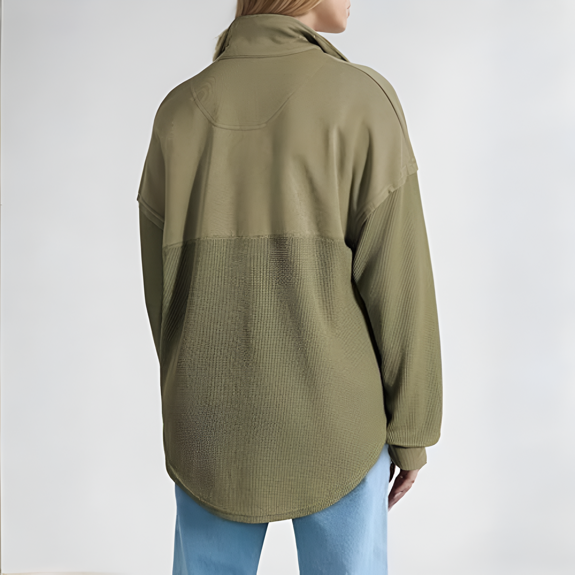 Casual Waffle Knit Half Zip Sweatshirt Pullover With Loose Fit For Women