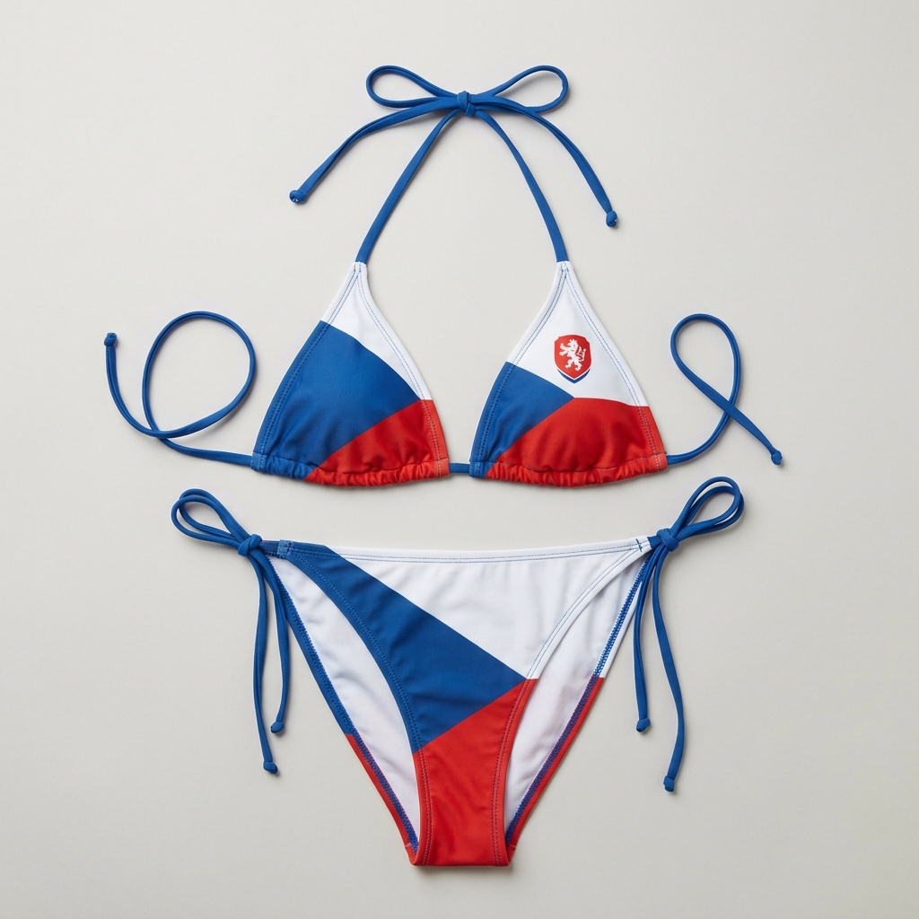 Czechia World Cup 2026 football fan bikini - product flat lay