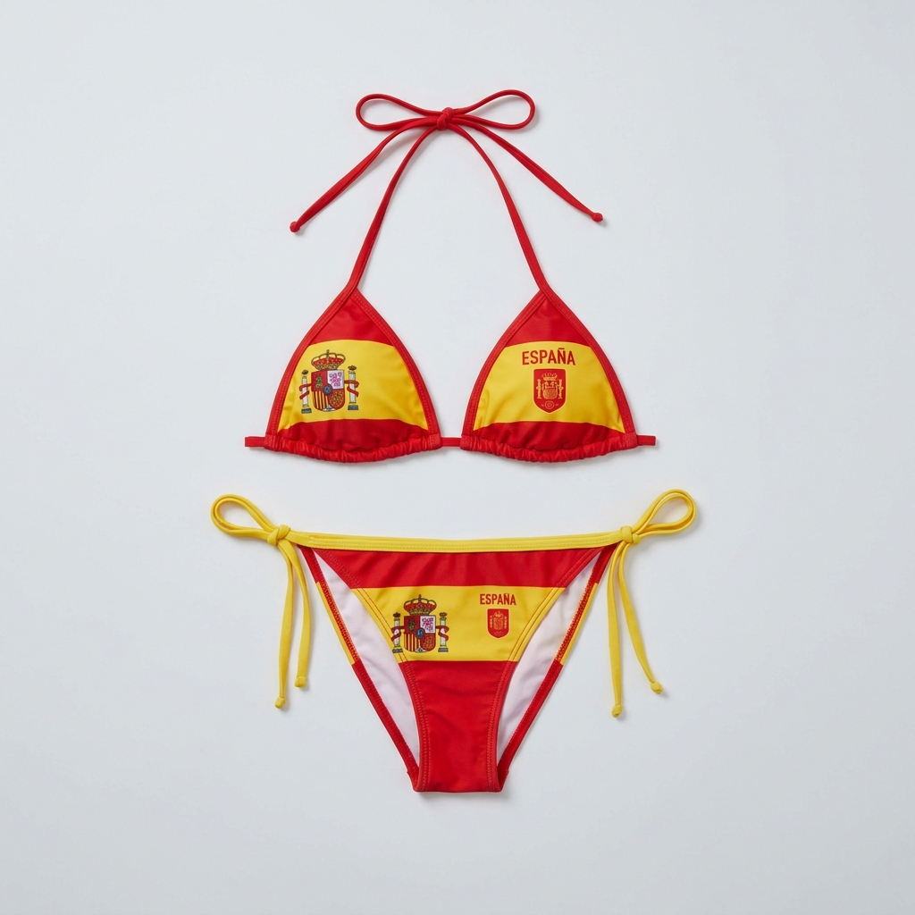 Spain World Cup 2026 football fan bikini - product flat lay