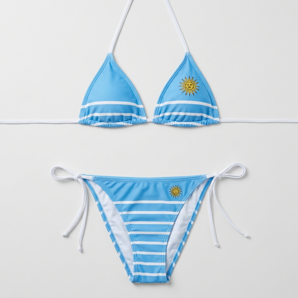 Uruguay World Cup 2026 football fan bikini - product flat lay