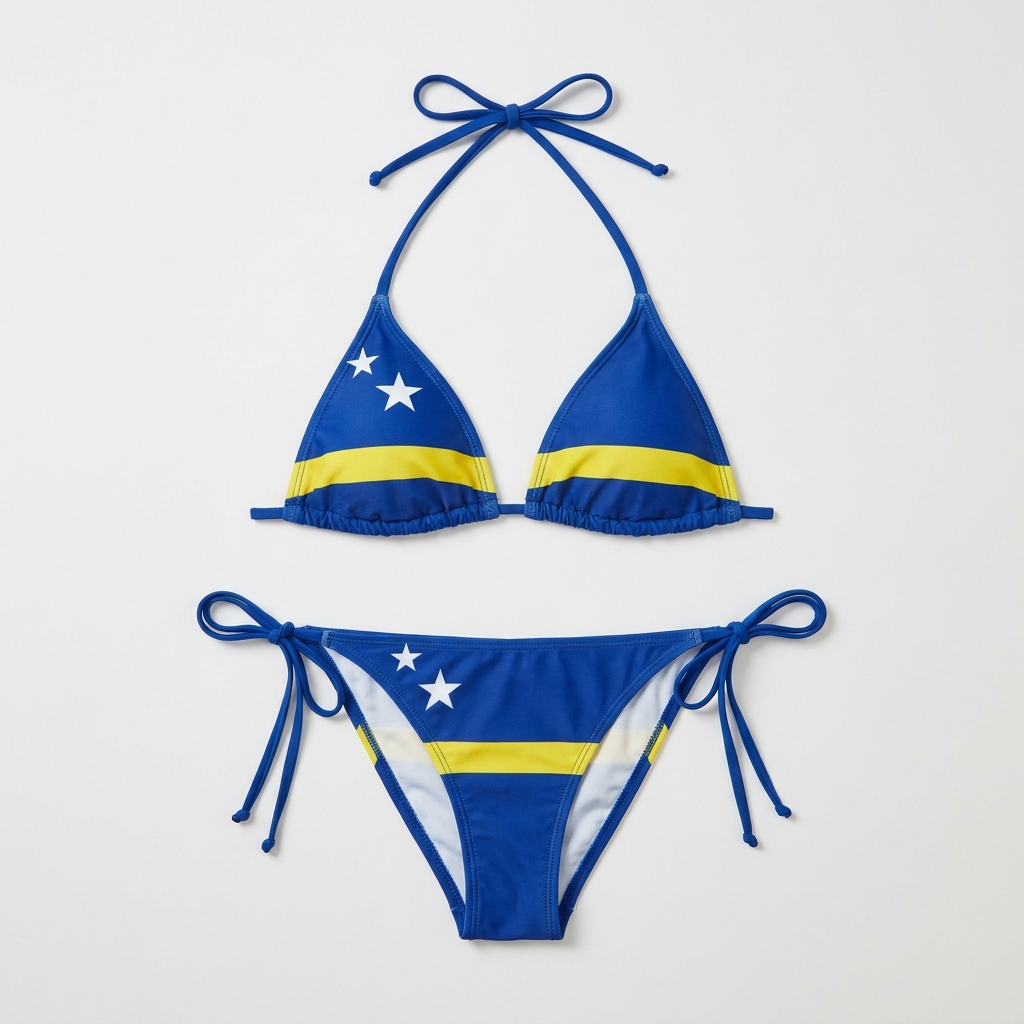 Curacao World Cup 2026 football fan bikini - product flat lay