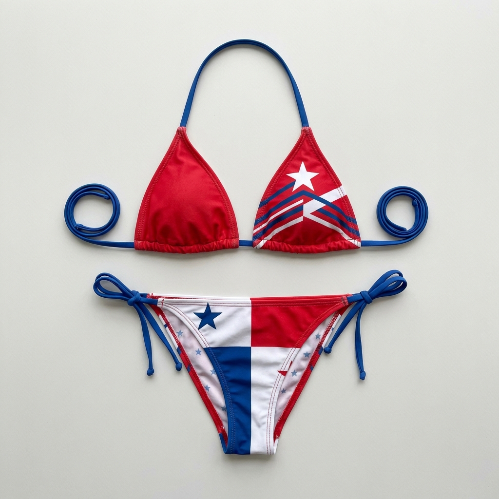 Panama World Cup 2026 football fan bikini - product flat lay