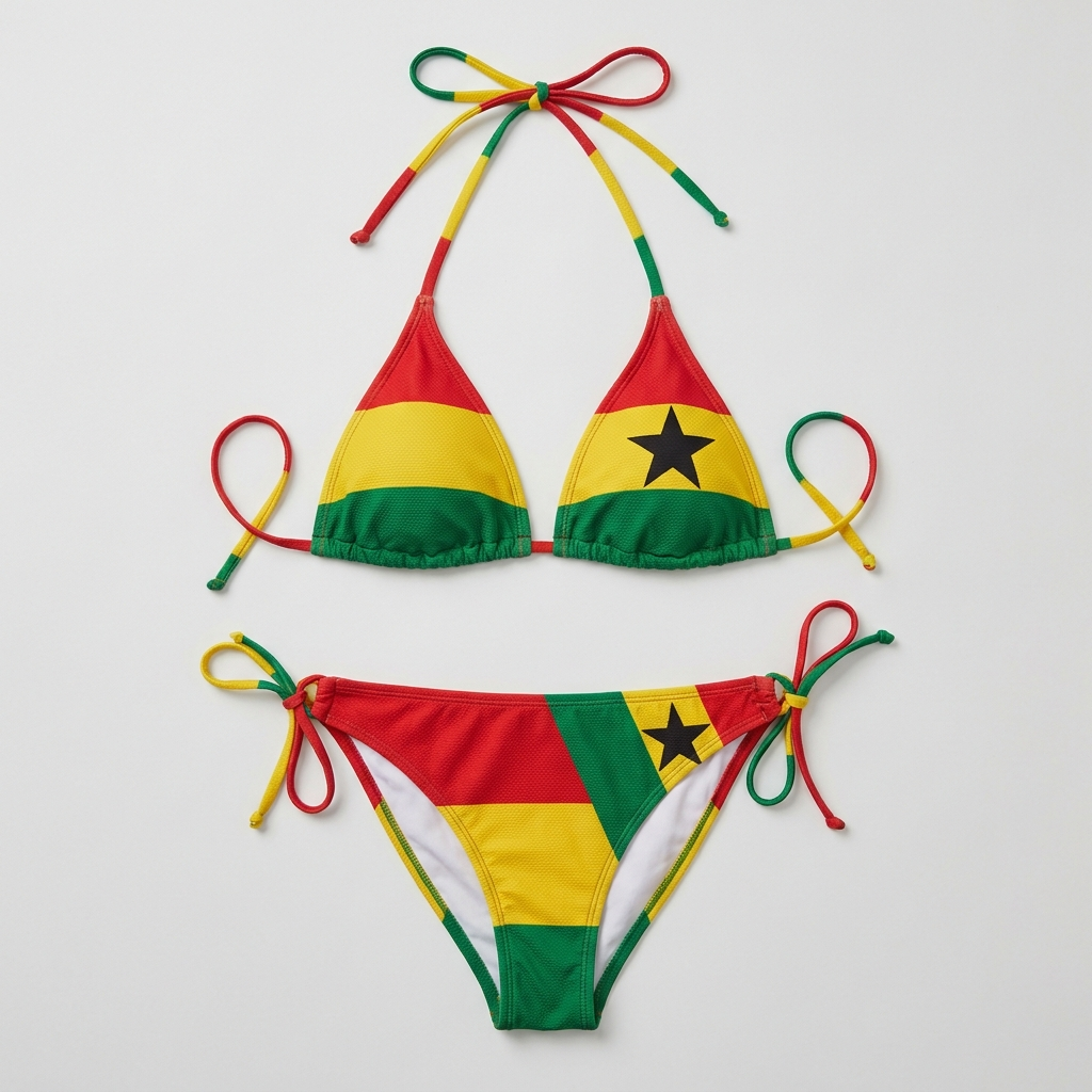 Ghana World Cup 2026 football fan bikini - product flat lay