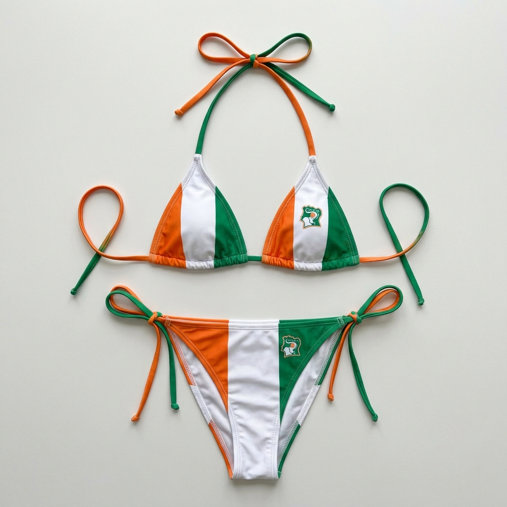 Ivory Coast World Cup 2026 football fan bikini - product flat lay
