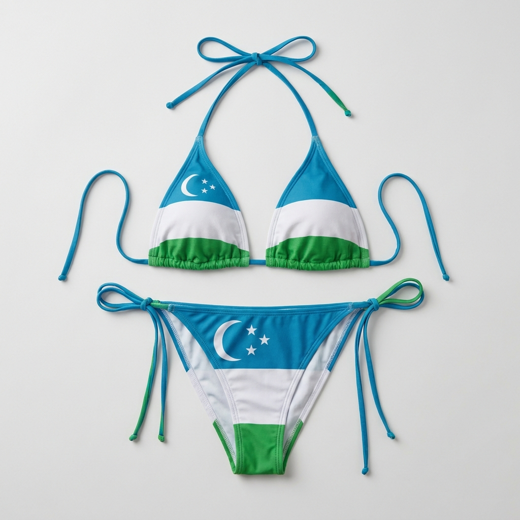 Uzbekistan World Cup 2026 football fan bikini - product flat lay