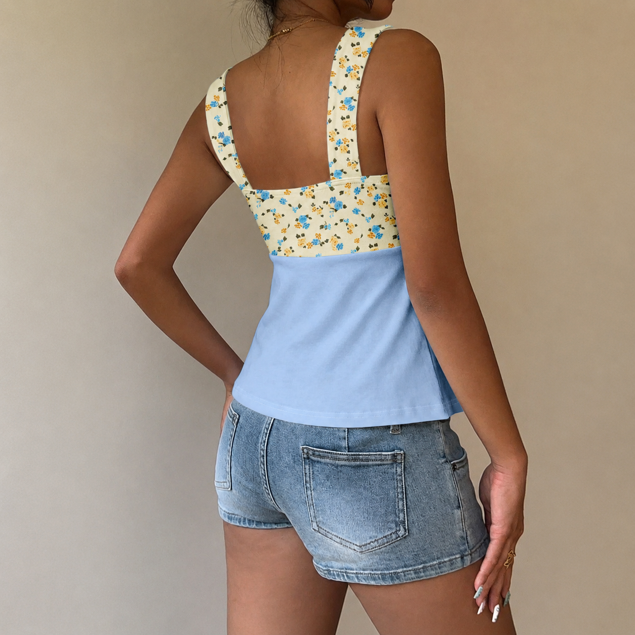Casual Minimalist Summer Outdoor Top With Drawstring For Women