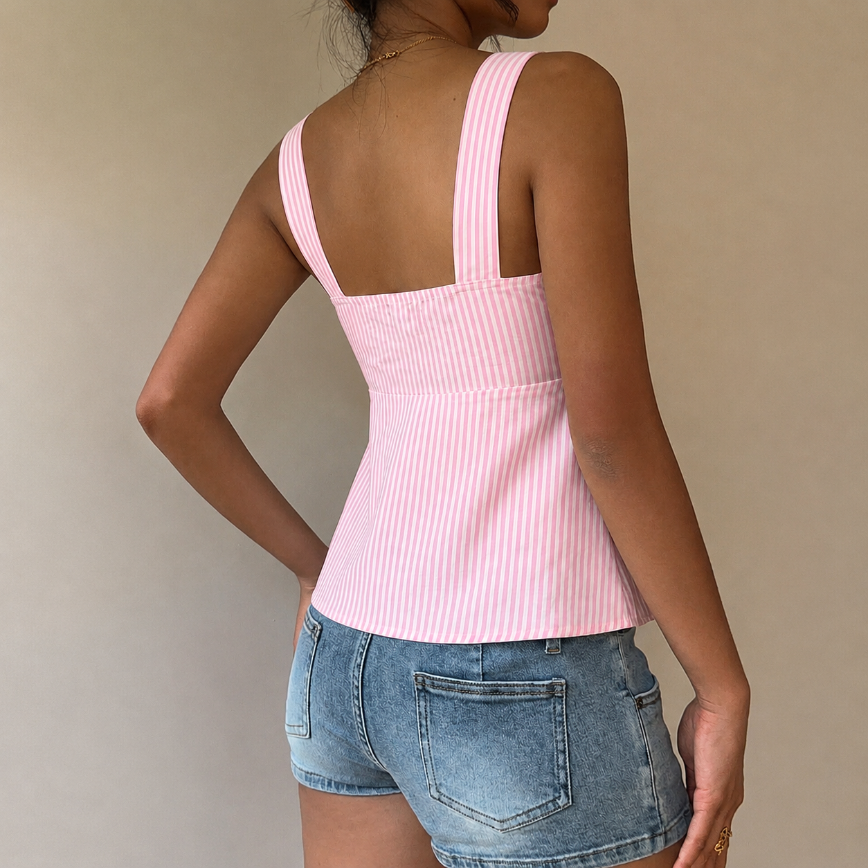 Casual Minimalist Summer Outdoor Top With Drawstring For Women