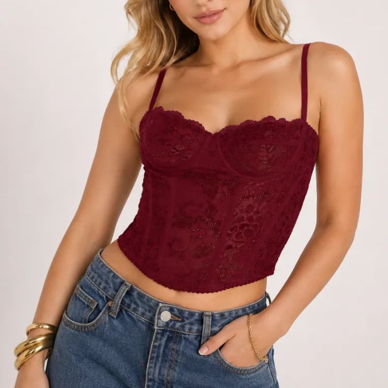 Sheer Lace Camisole Top Party For Women