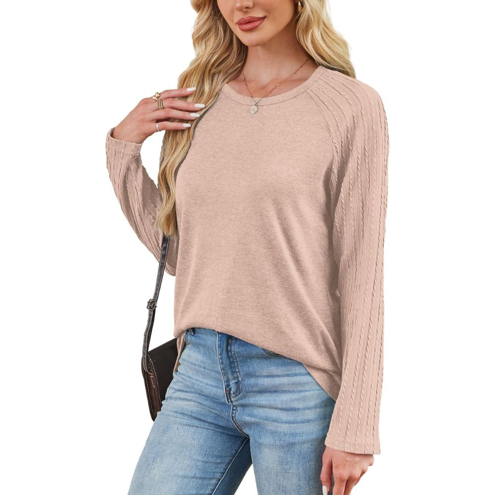 Long Sleeve Shirts for Women's Crewneck Oversized Sweatshirt Tunic Tops