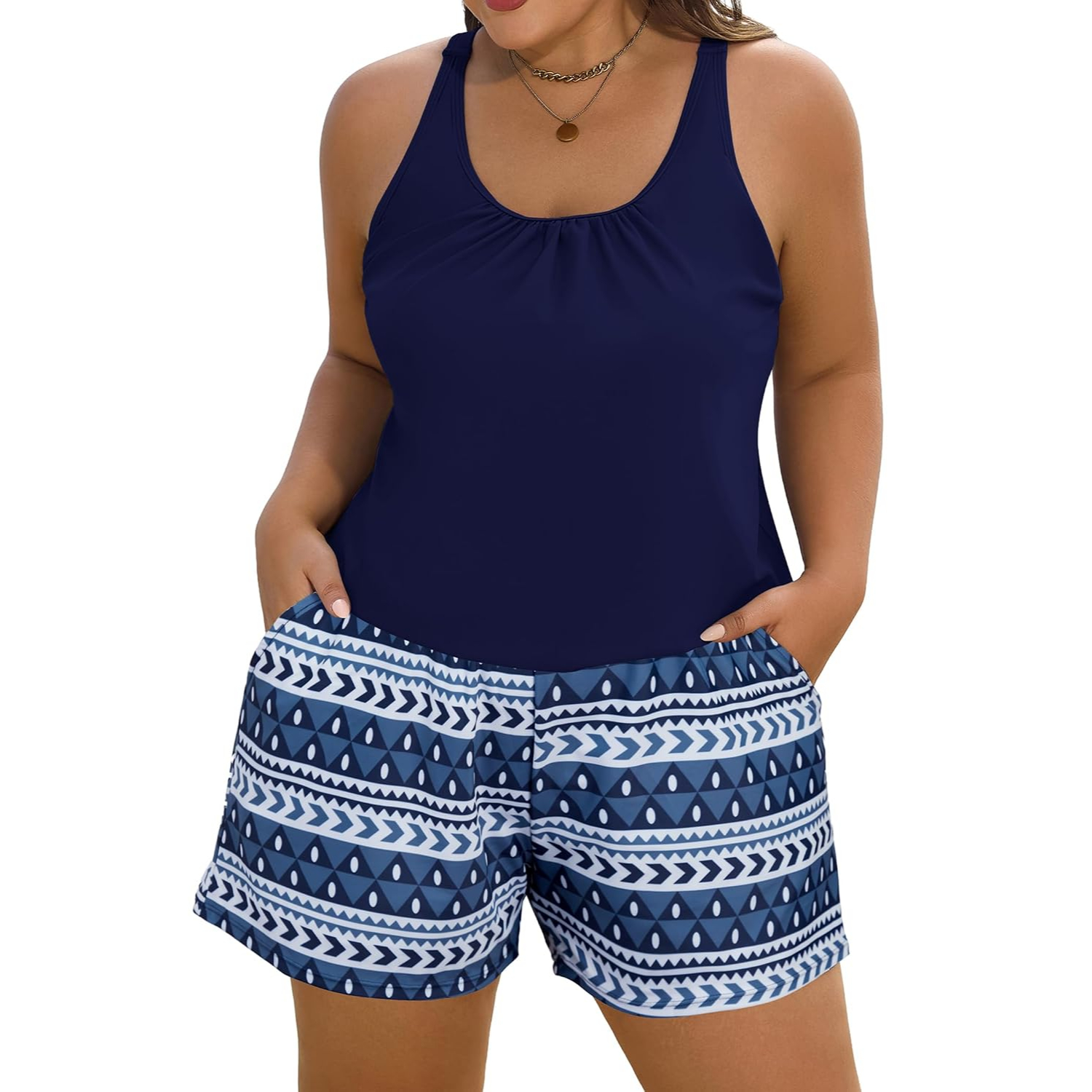 One Piece Swim Romper With Pockets For Women