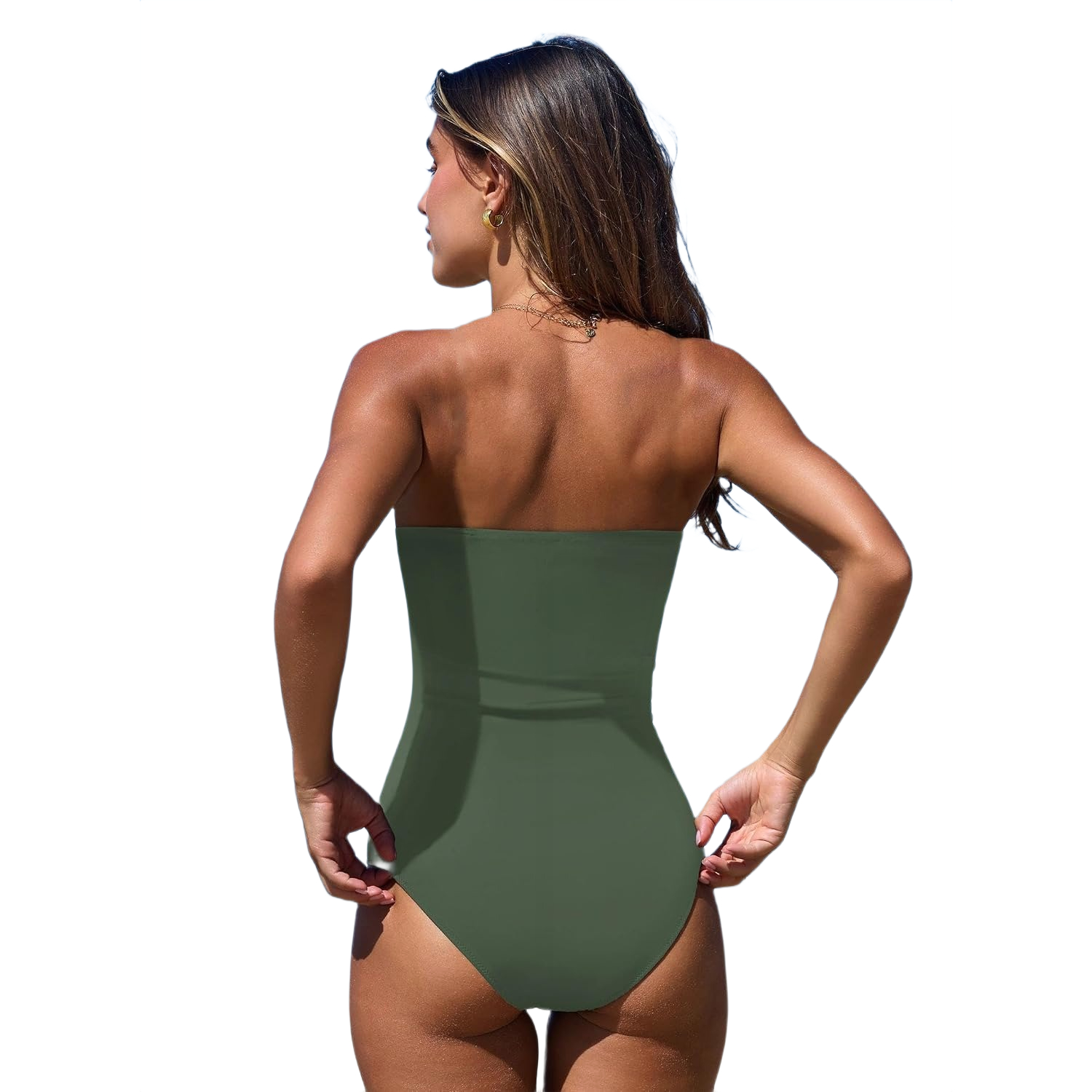 One Piece Tummy Control Strapless Swimsuits For Women