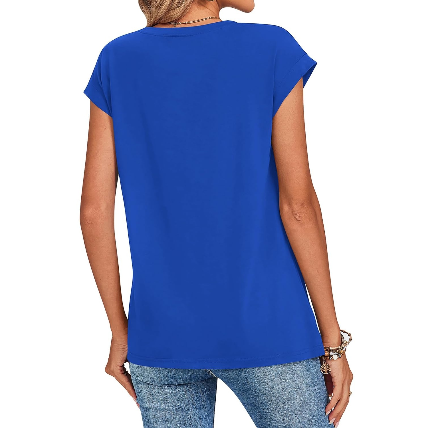 Casual Summer Sleeve Cap Sleeve Shirts For Women
