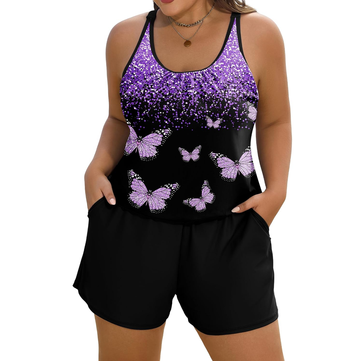 One Piece Swim Romper With Pockets For Women