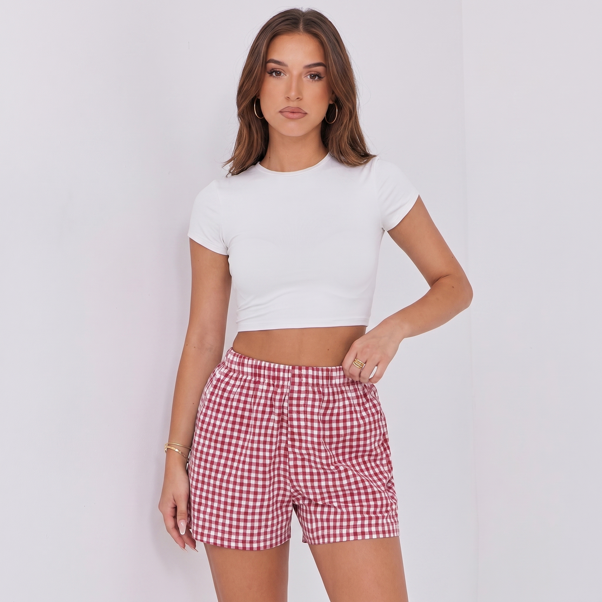 Boxer Shorts for Women Gingham Pajama 2026 Summer Casual Lounge Sleep Plaid Shorts Y2K Beach Bottoms
