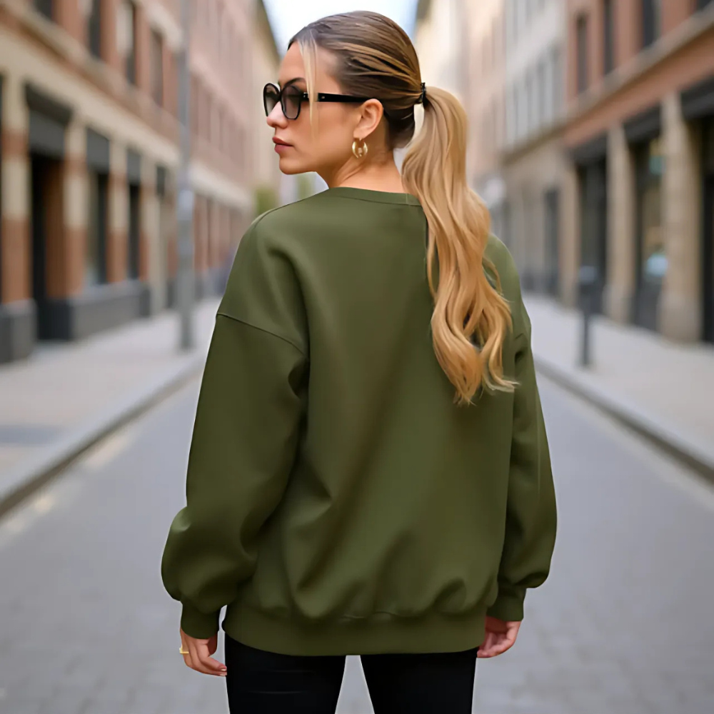Oversized Women Fleece Hoodie Sweatshirt Crewneck