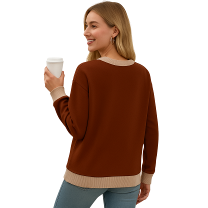 Women Crewneck Sweatshirts Long Sleeve Loose Fit Tops