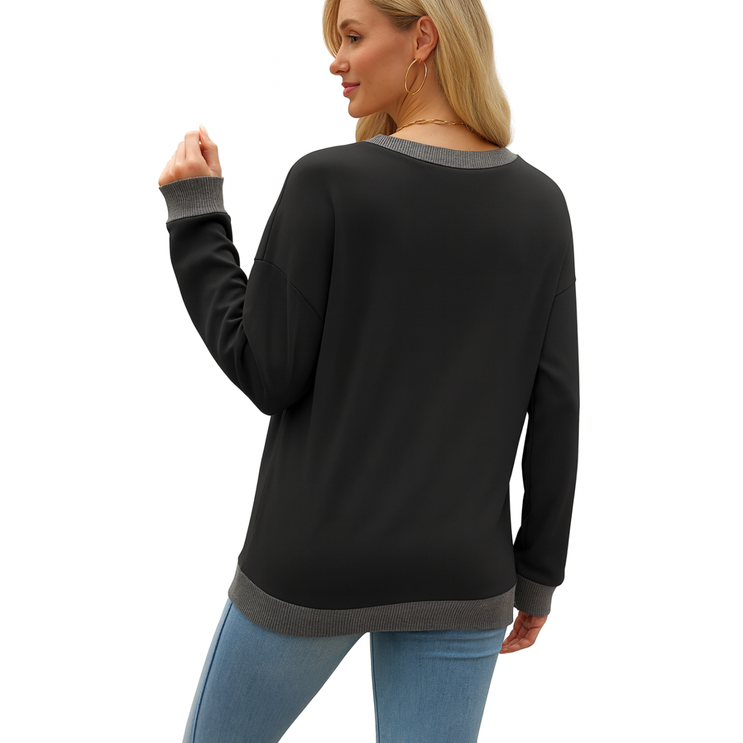 Women Crewneck Sweatshirts Long Sleeve Loose Fit Tops