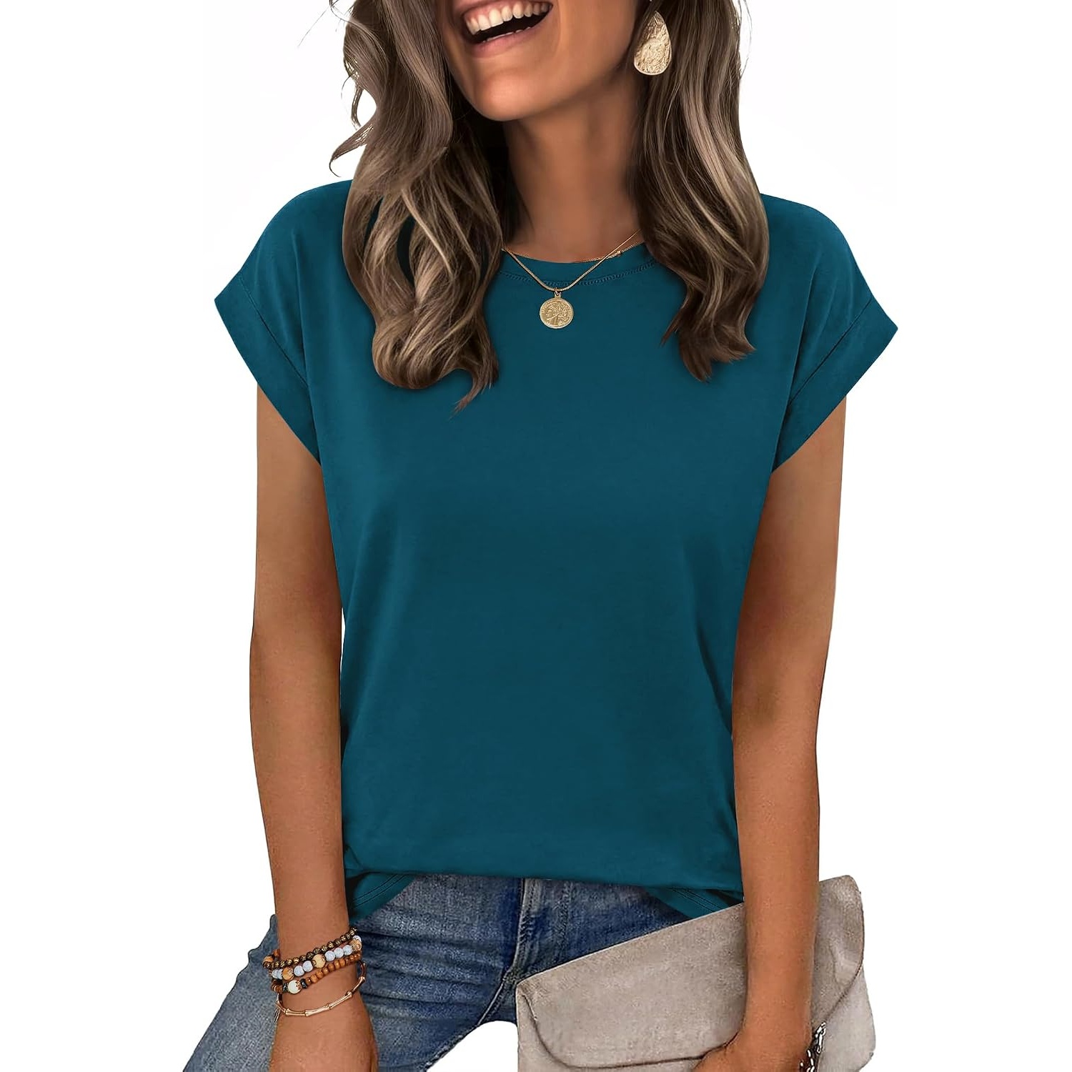 Casual Summer Sleeve Cap Sleeve Shirts For Women