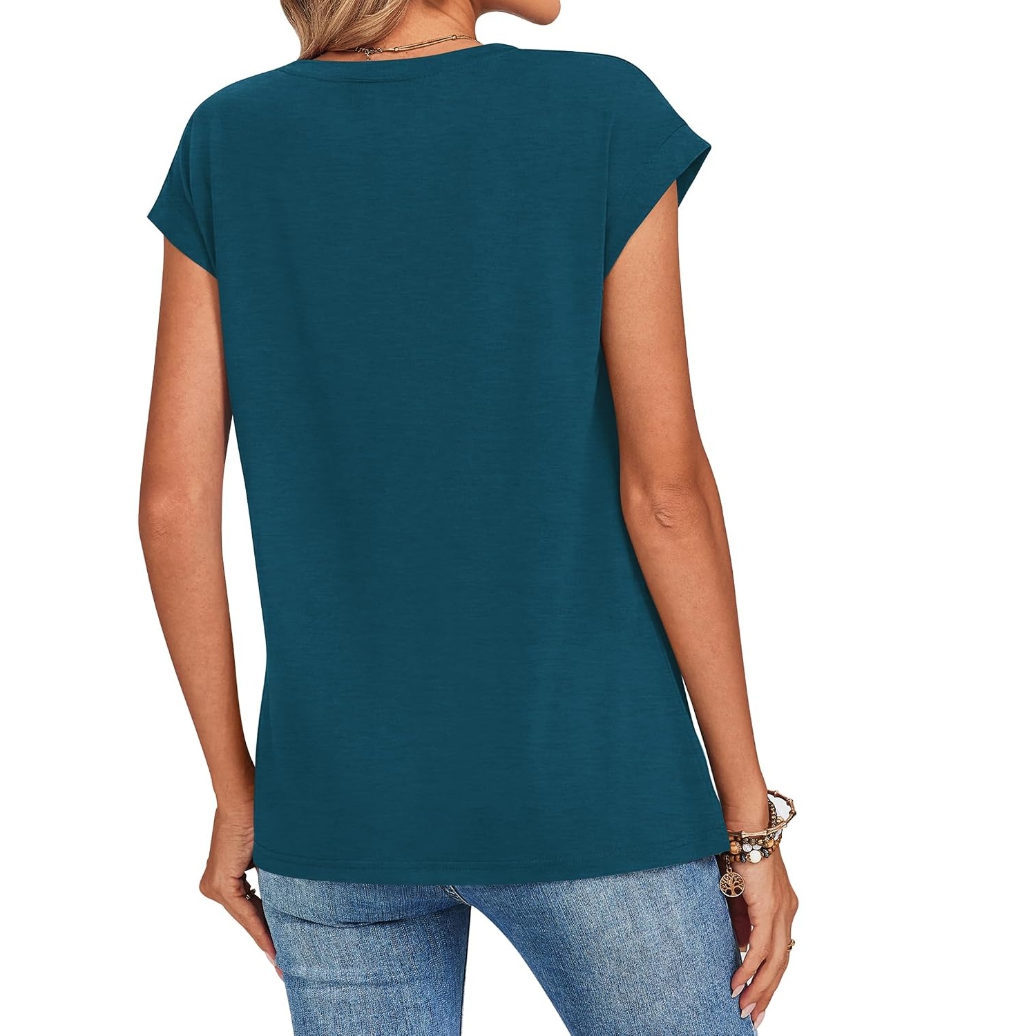 Casual Summer Sleeve Cap Sleeve Shirts For Women