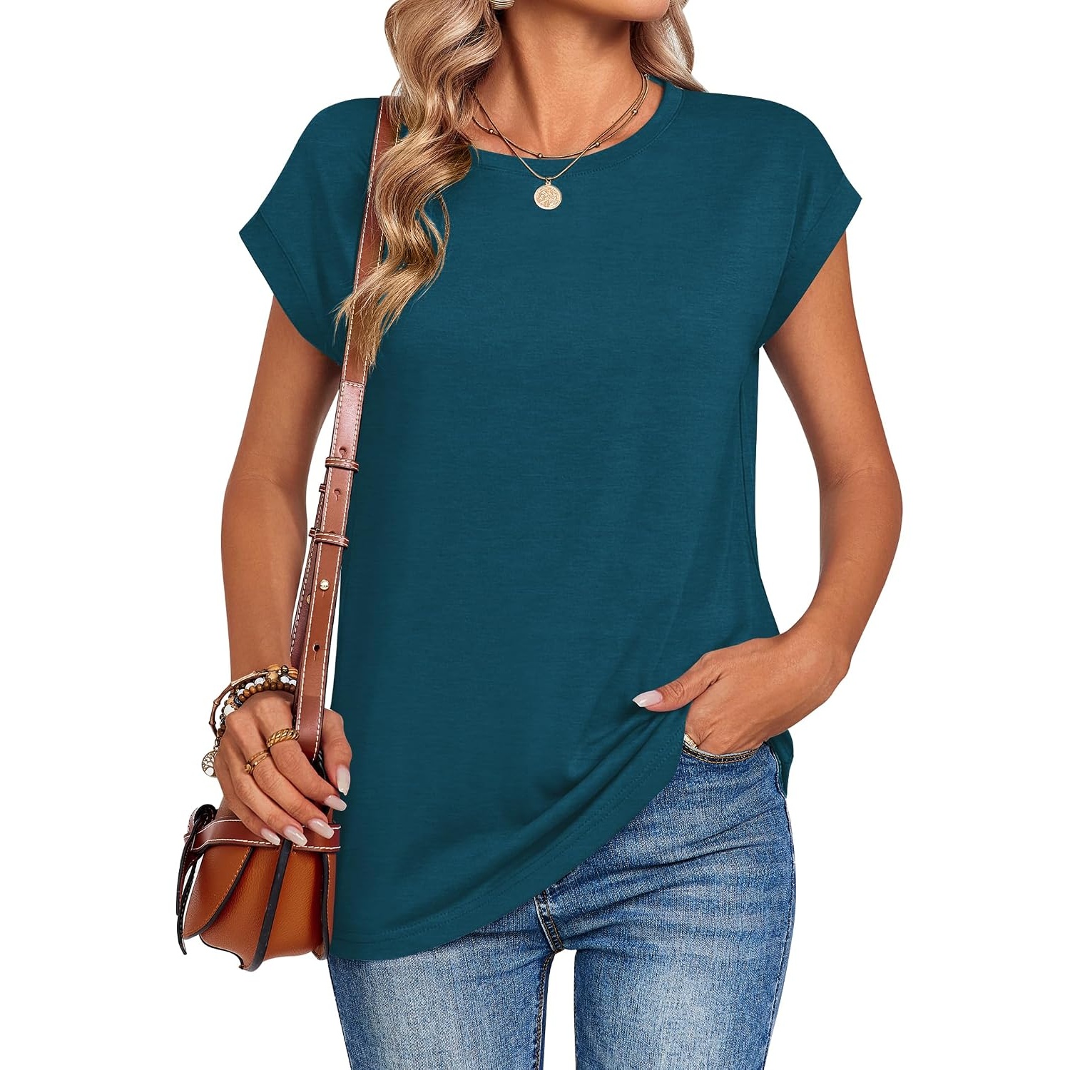 Casual Summer Sleeve Cap Sleeve Shirts For Women