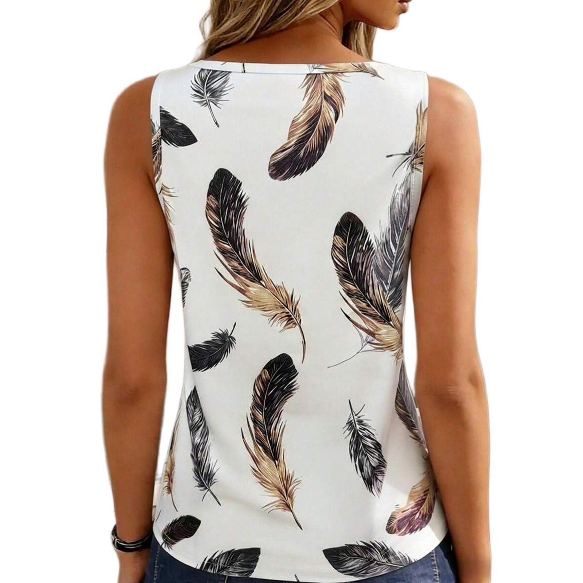 Casual Summer Style Printed Sleeveless Tank Top For Women