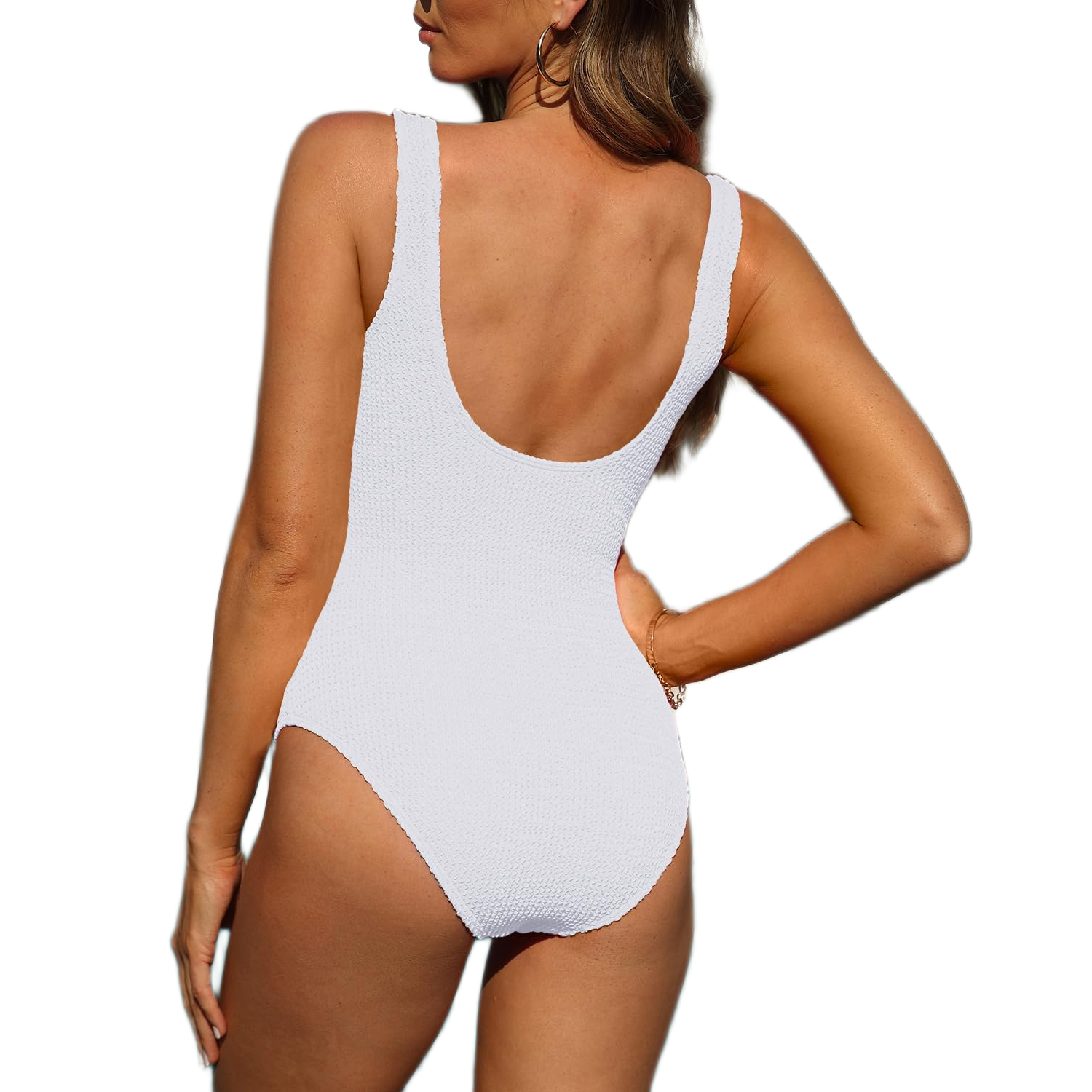 Ribbed One Piece Monokini Swimsuit For Women
