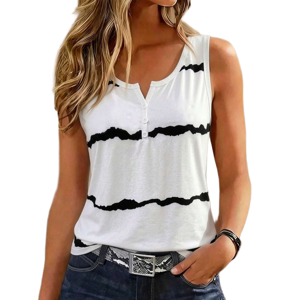 Casual Summer Style Printed Sleeveless Tank Top For Women