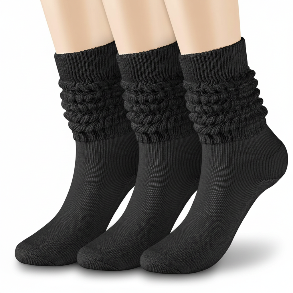 3 Pair Pack Women High Scrunch Socks3 Pair Pack High Scrunch Socks For Women - Image 3