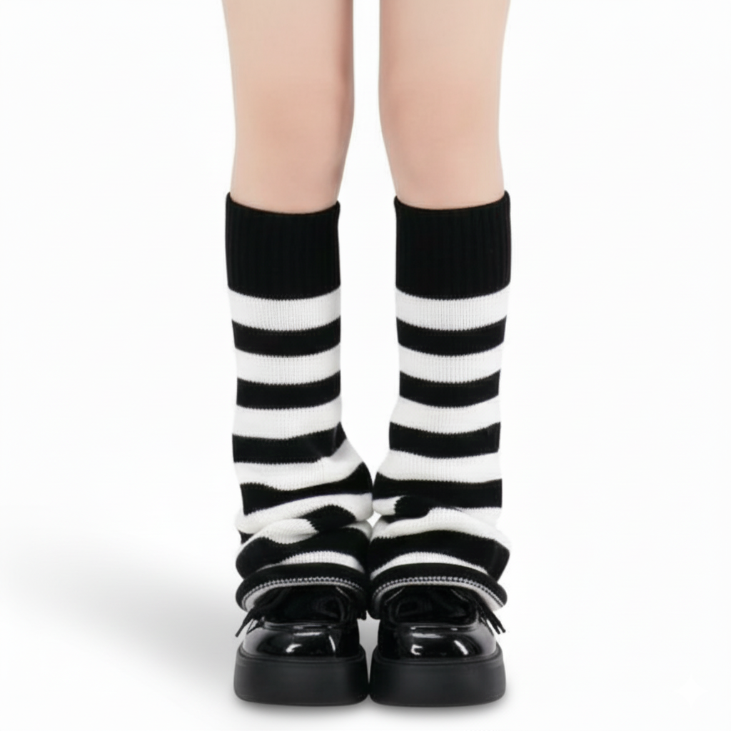Strip Cozy Warm Socks for Women and Girls in Gothic StyleStrip Cozy Warm Socks for Women and Girls in Gothic Style - Image 9