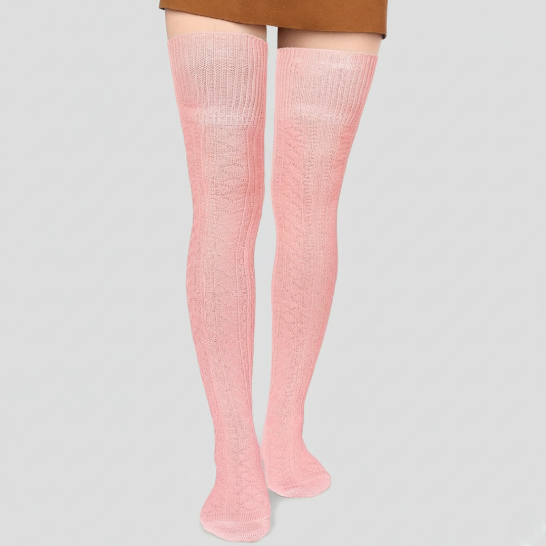 Long Cotton Knit Thigh High Socks for WomenLong Cotton Knit Warm Thick Tall Long Boot Stockings - Image 13