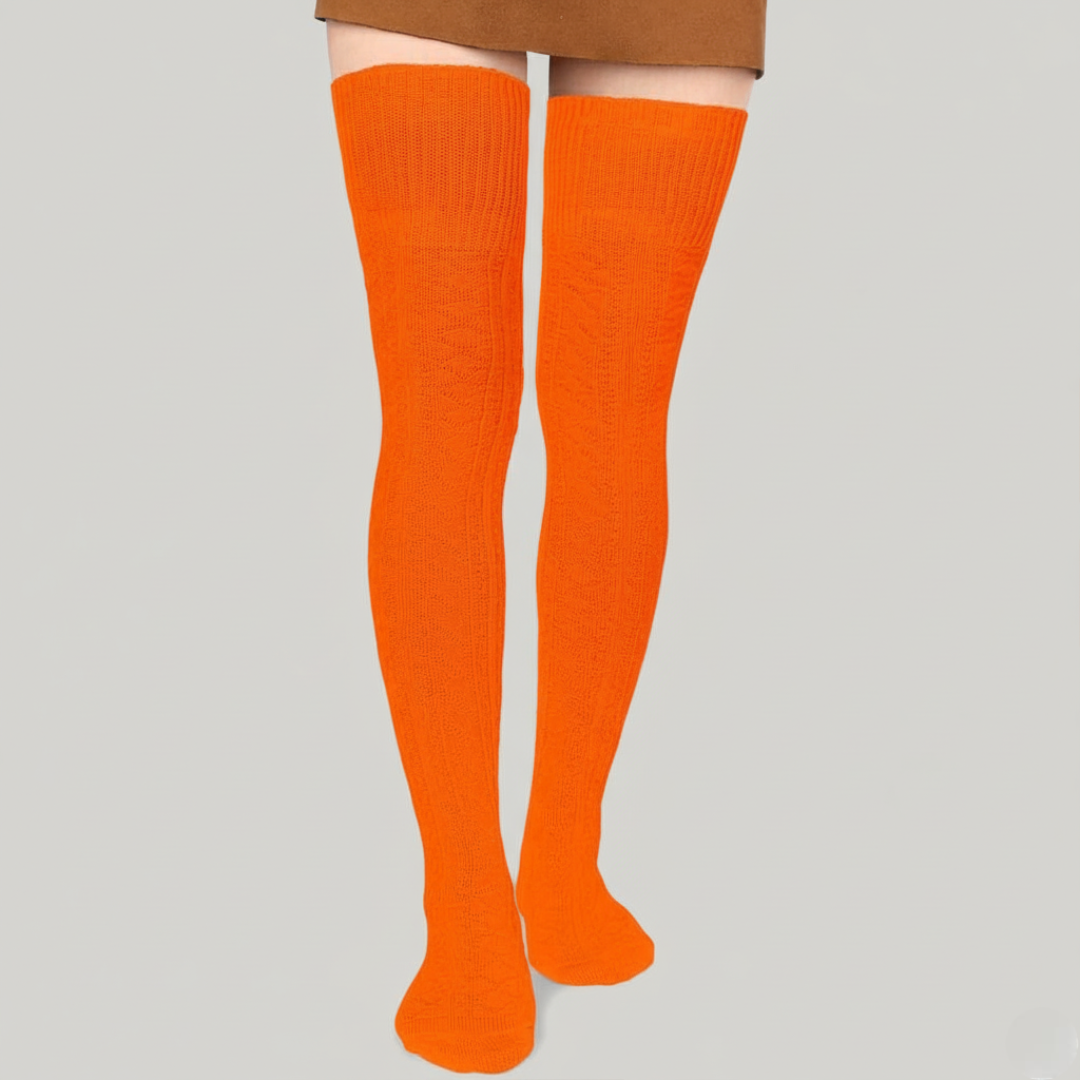 Long Cotton Knit Thigh High Socks for WomenLong Cotton Knit Warm Thick Tall Long Boot Stockings - Image 8