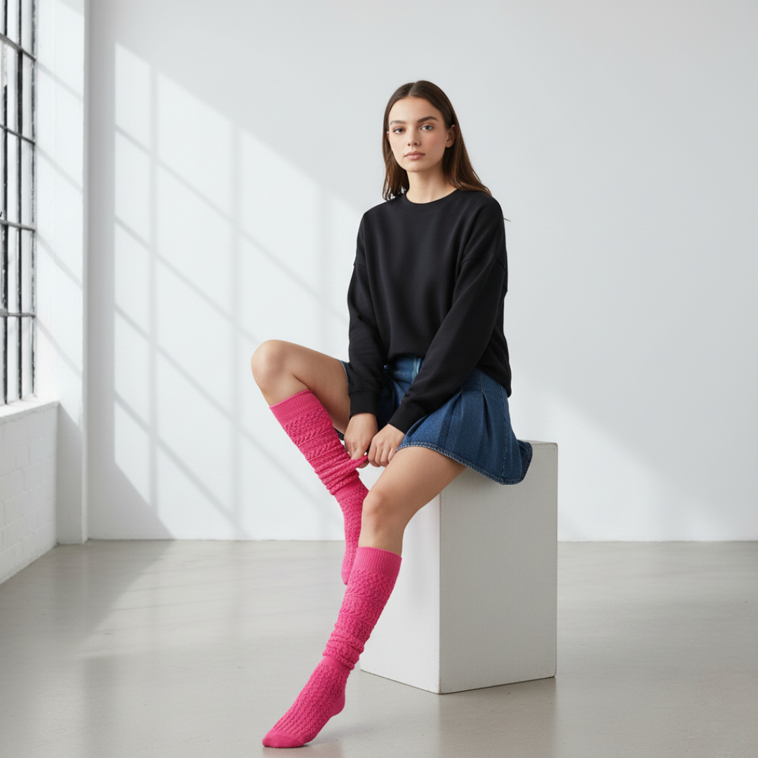 Women Extra Long Warmers With Soft Slouch DesignExtra Long Warmers Socks With Soft Slouch Design For Women - Image 3