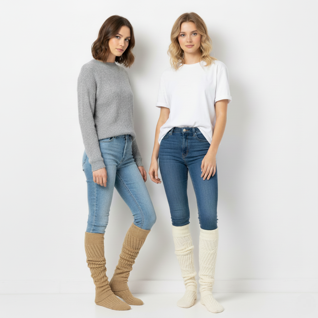 Slouch Socks for Women with Extra Long Knit Design