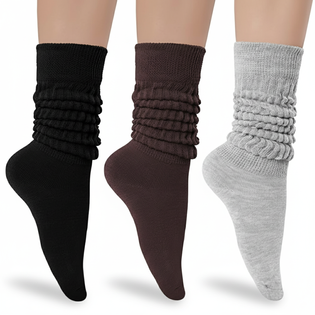 3 Pair Pack Women Knit Slouch Socks3 Pairs Knit Slouch Socks For Women - Image 6