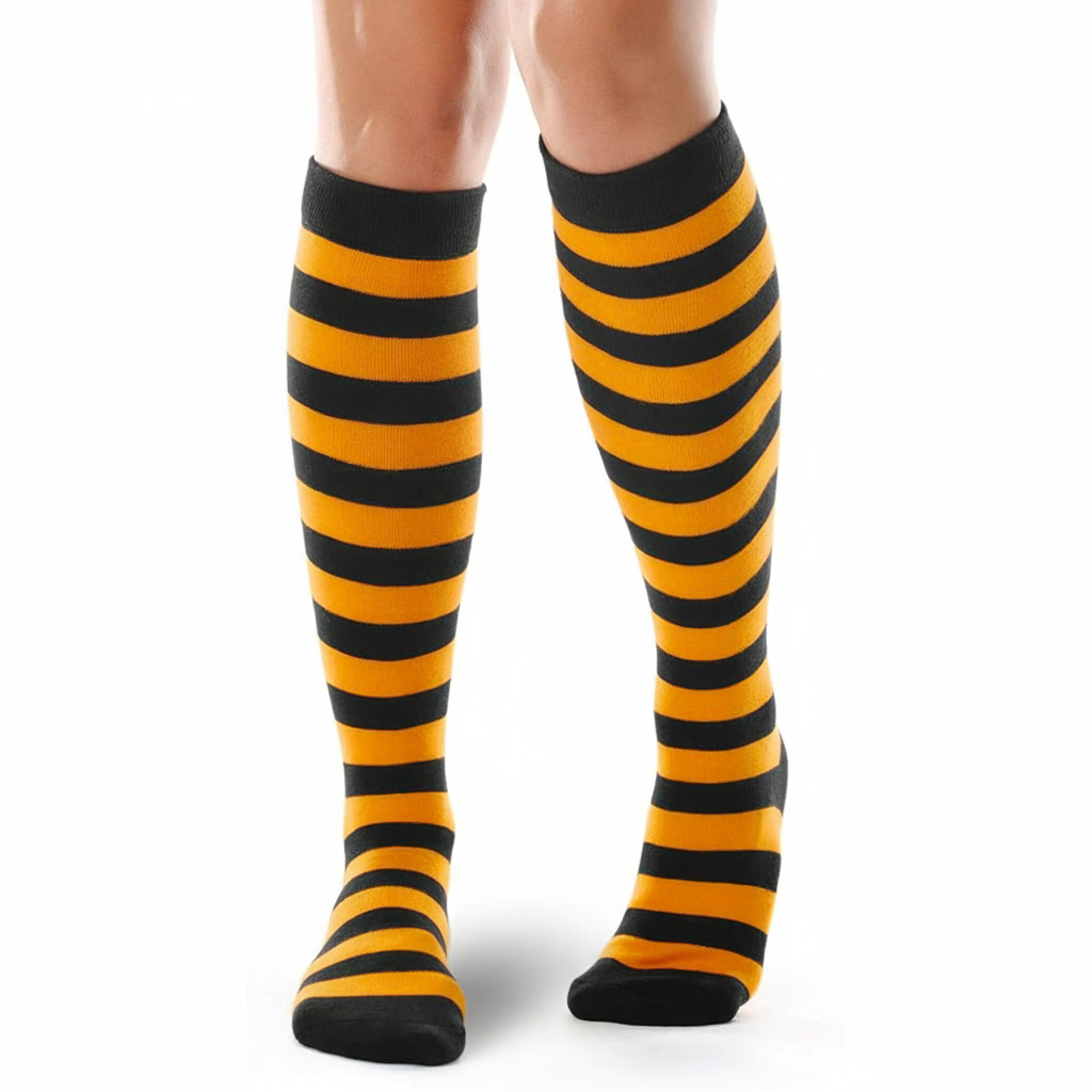 Women Retro Striped Sporty Cotton Crew Socks