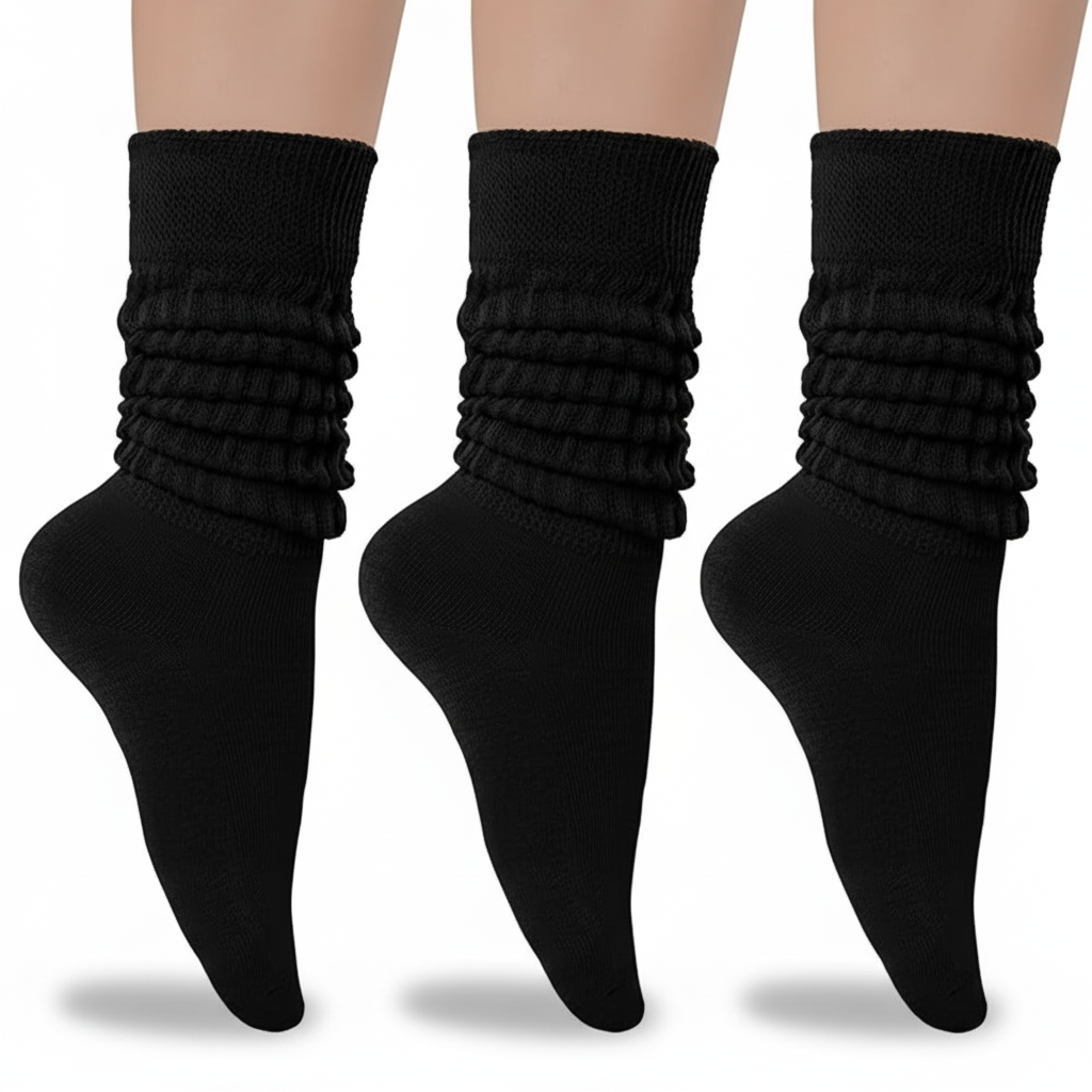 3 Pair Pack Women Knit Slouch Socks3 Pairs Knit Slouch Socks For Women - Image 3